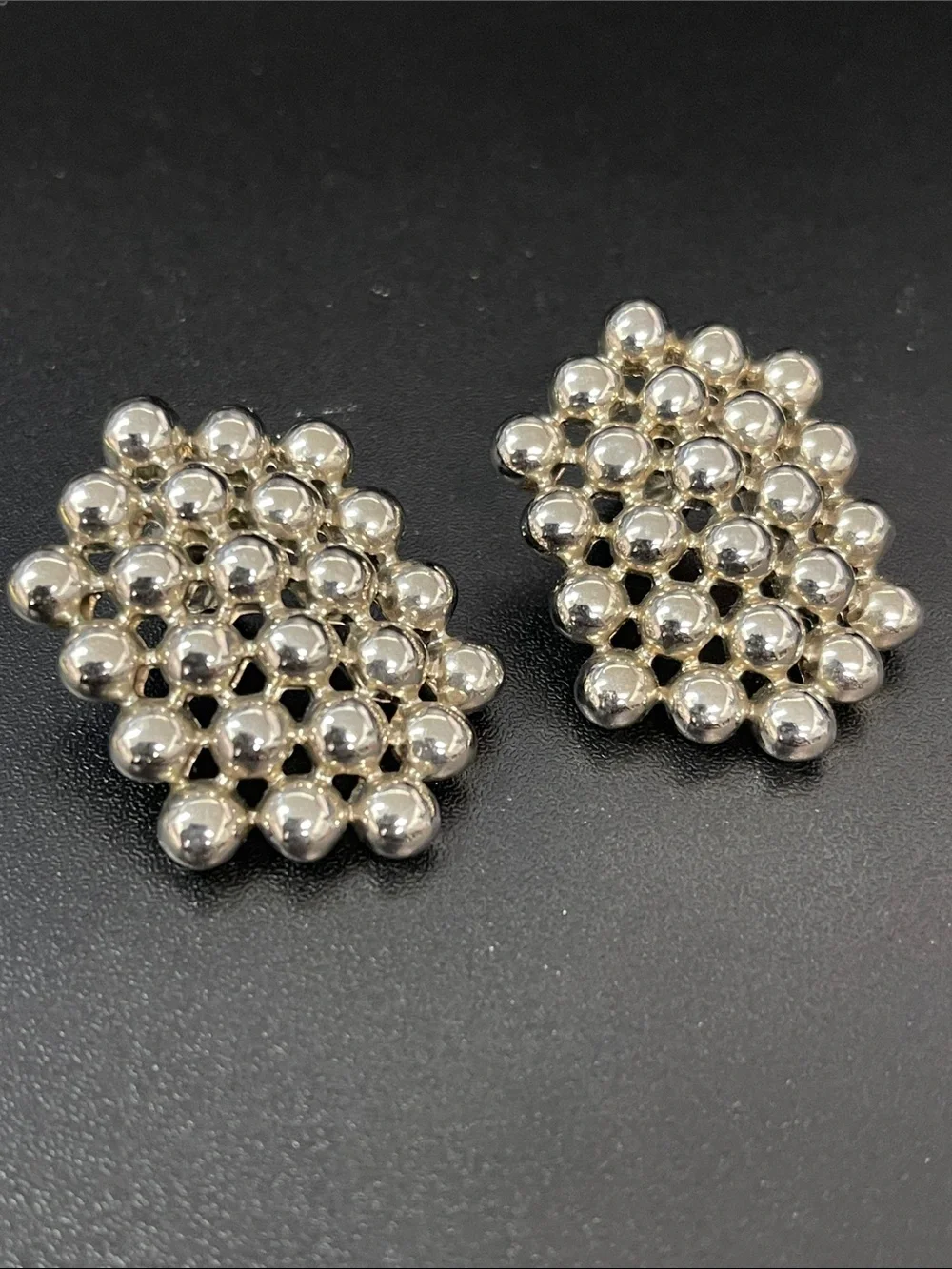 Silver Avon Cluster Ball Statement Earrings - Women Jewelry